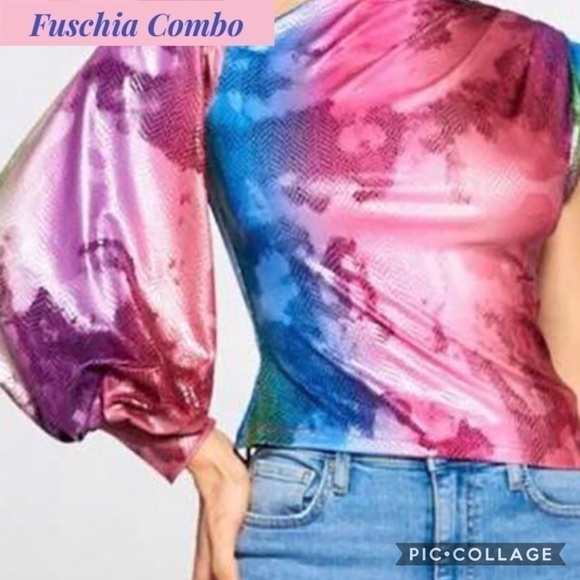 Deep Pastels-One Bare Shoulder...Top - Picture 2 of 5